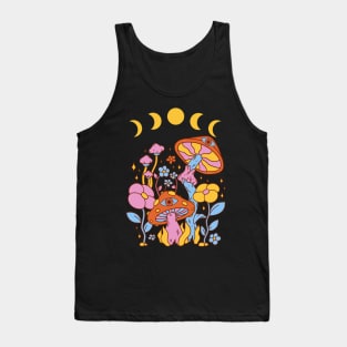 Cottagecore Mushroom Retro Moon Phases Tank Top